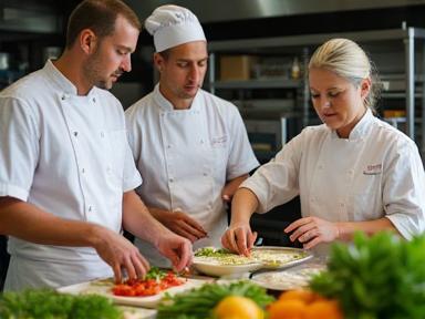 Britannia Bites chef team preparing healthy meals