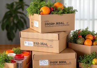 Subscription meal plan boxes neatly stacked