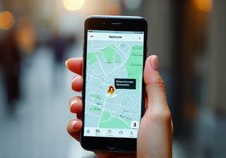 Smartphone showing real-time map tracking of delivery